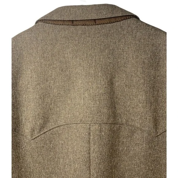 VTG 60s Rittels Western Wear Mens 42L Brown with Leather Trim Sport Coat - Picture 13 of 16